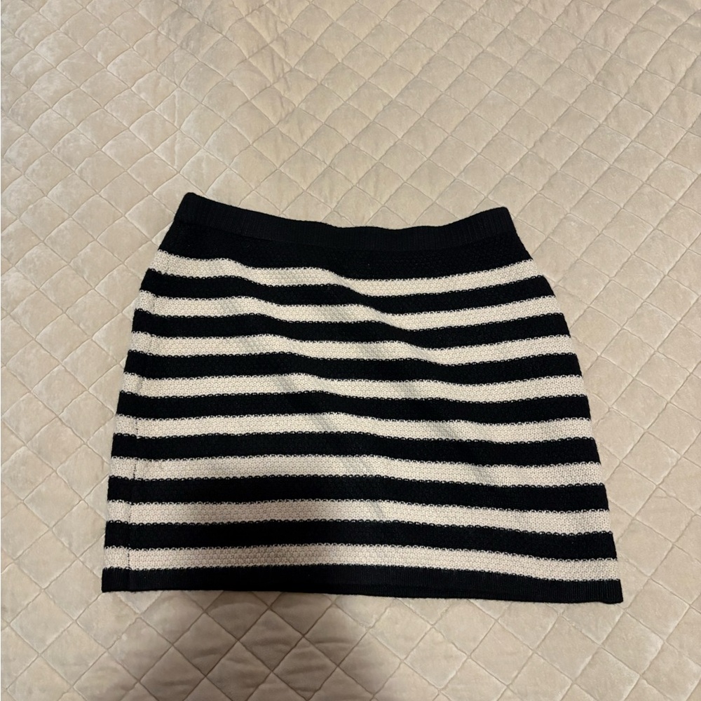 black and white striped skirt